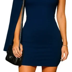 Vestido suplex manga nula justo e sensual, confeccionado em tecido elástico que realça as curvas, perfeito para looks ousados e modernos.